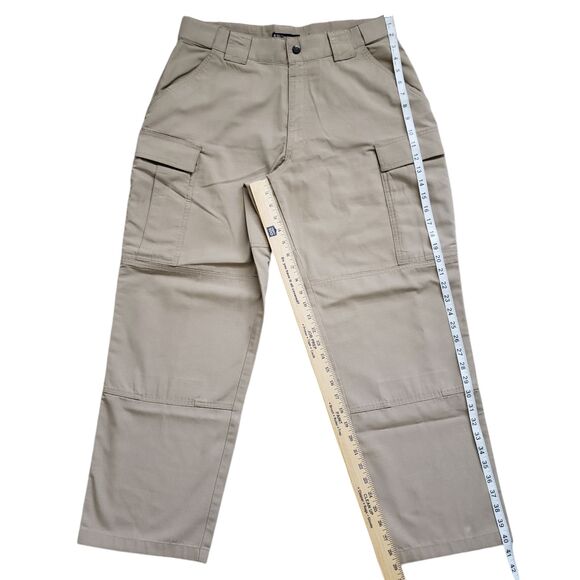 5.11 Tactical Cargo Pants Mens Large 35-39x30 Khaki Ripstop Double Knee - Picture 7 of 11